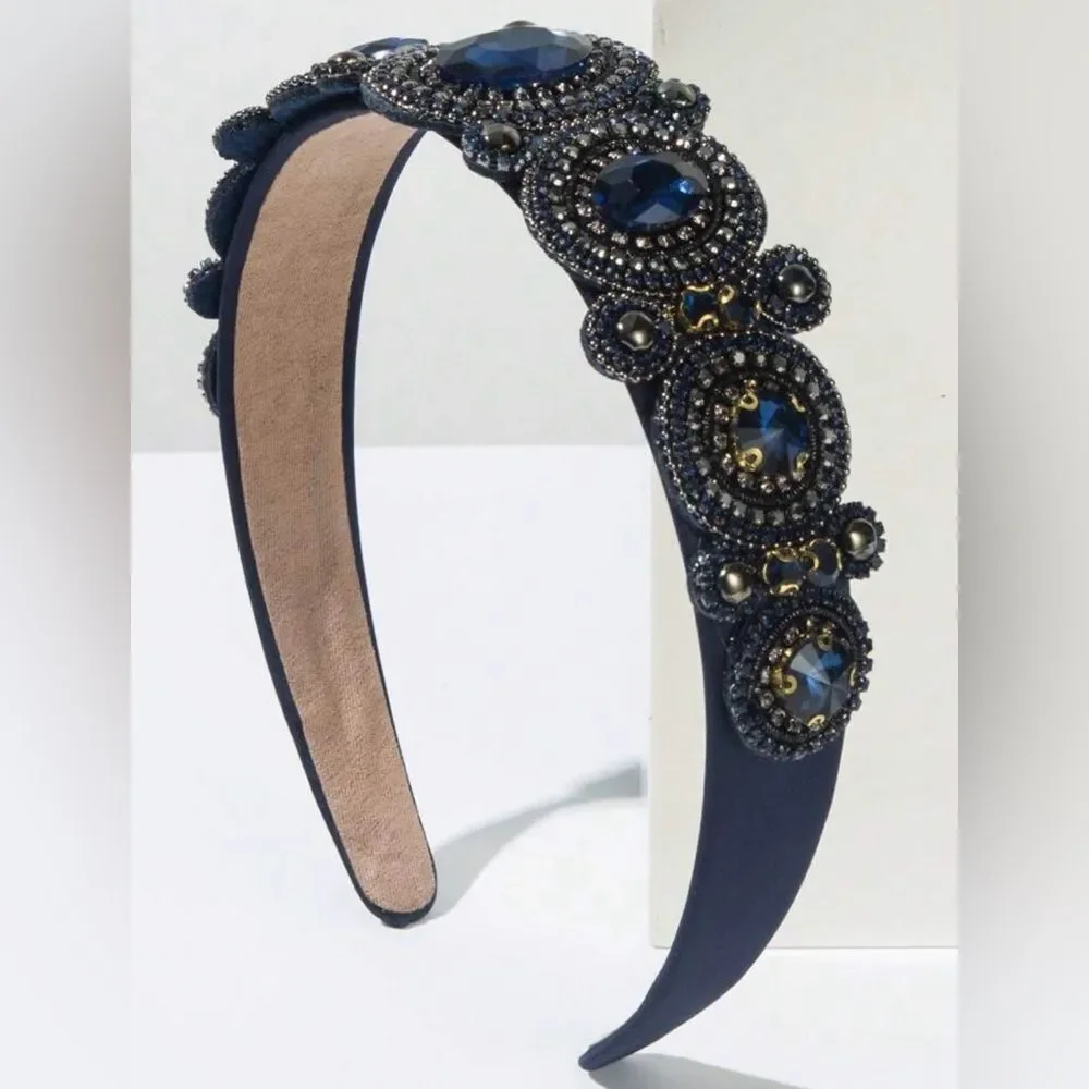 Gorgeous navy blue rhinestones Headband‎